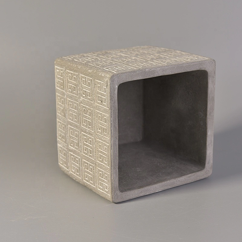 10oz 14oz 20oz luxury custom square cement candle holders