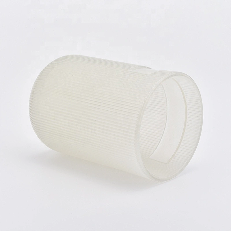 Cylinder customized striped candle vessel glass candle holder wedding centerpieces