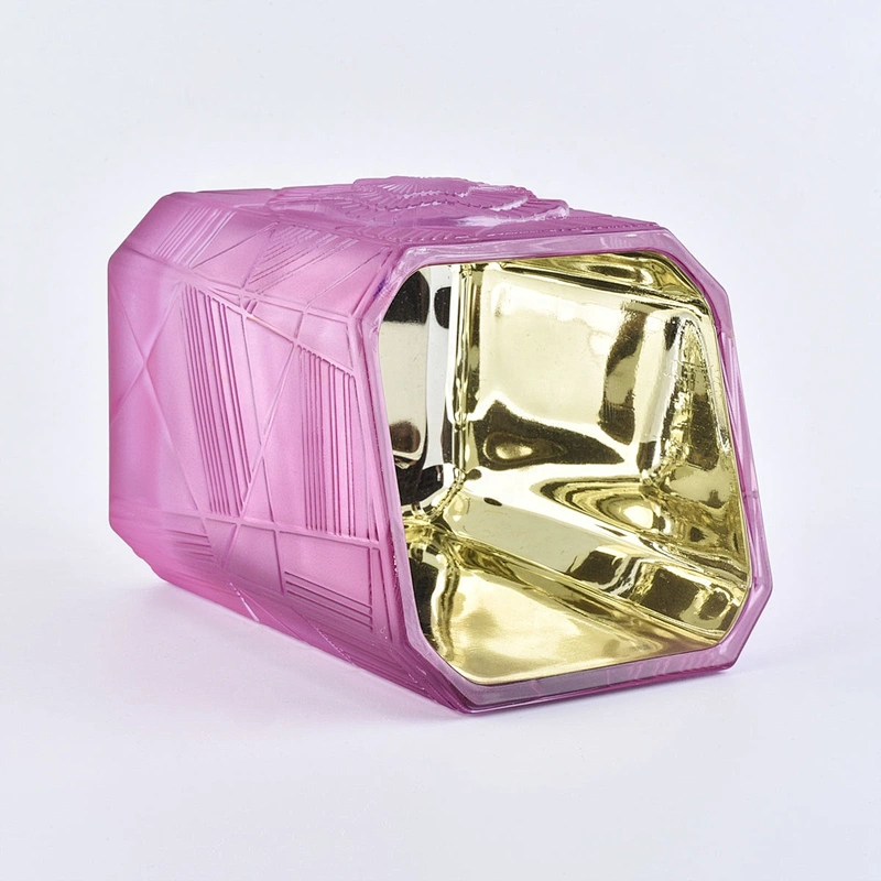 Sunny design custom pink luxury square Glass candle holder