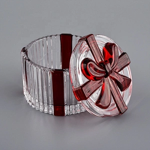 Sunny empty crystal luxury Glass candle jar with lid 10oz 16oz