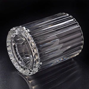 Clear Glass Candle cup stripe candle tumblers home Decor