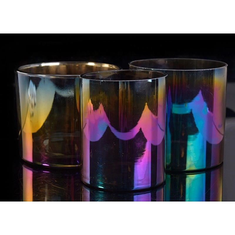 Wholesale cylinder sprayed glass candle holders home decoration
