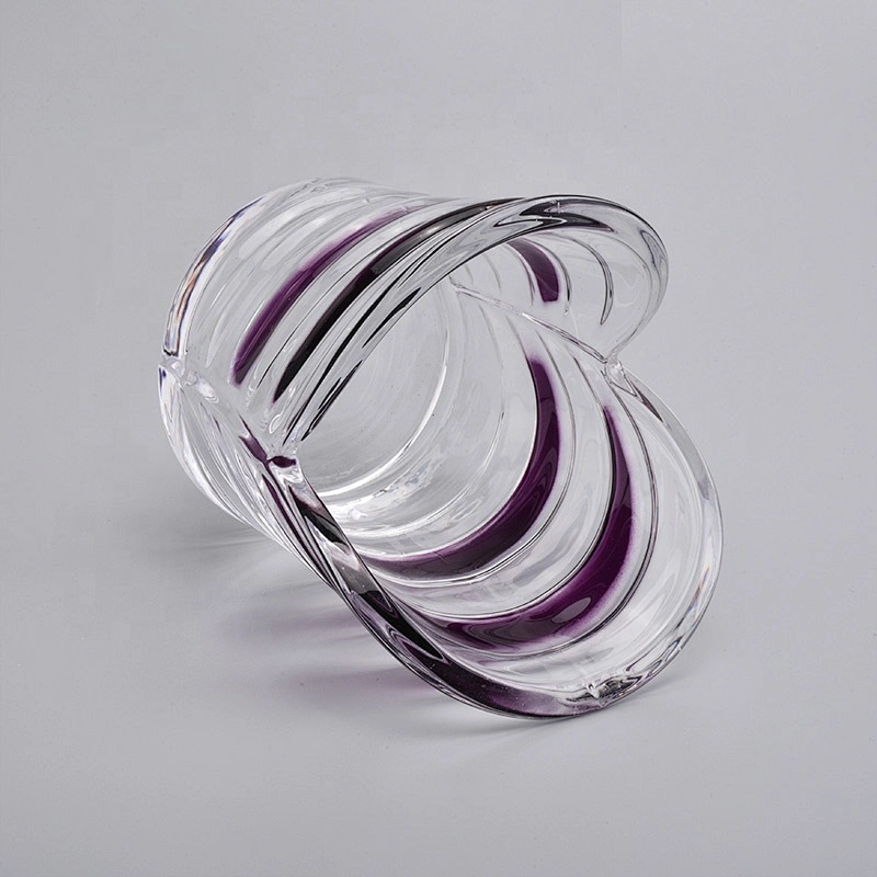 Home decoration glass candle holder heart shape
