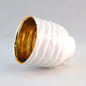Wholesales wave pattern ceramic candle jars home decoration