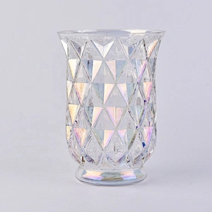 Geo personalized high crystal candle container votive scented glass candle jars wedding occasion wholesale