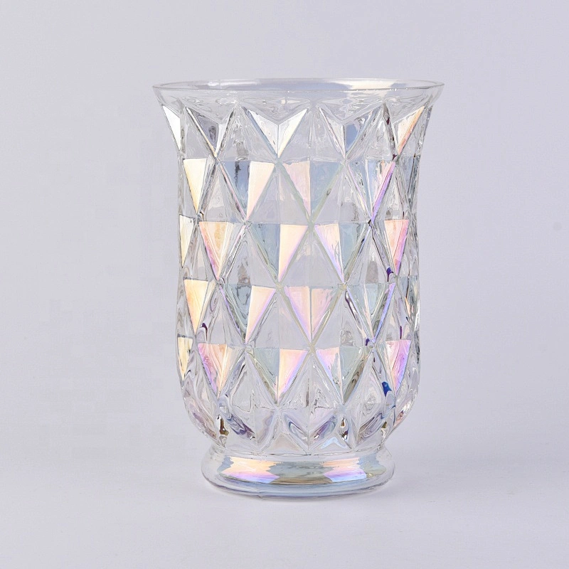Geo personalized high crystal candle container votive scented glass candle jars wedding occasion wholesale