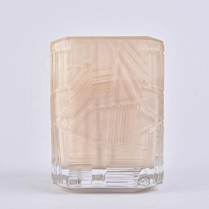 Sunny new design luxury custom Trapezoid candle glass holder jar