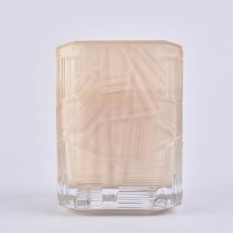 Sunny new design luxury custom Trapezoid candle glass holder jar