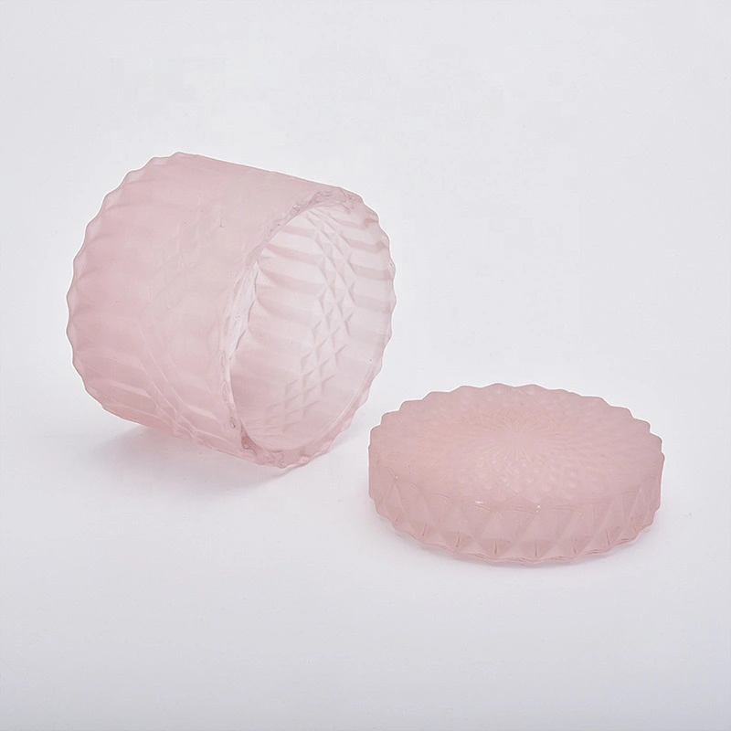 Matte recycled votive candle holders glass candle bottles with lid home decoration