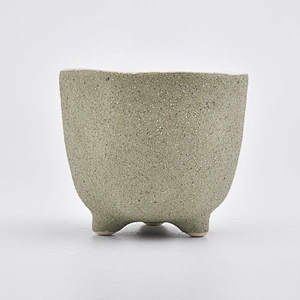 light green candle holder for home decor, matte ceramic jar in bulk
