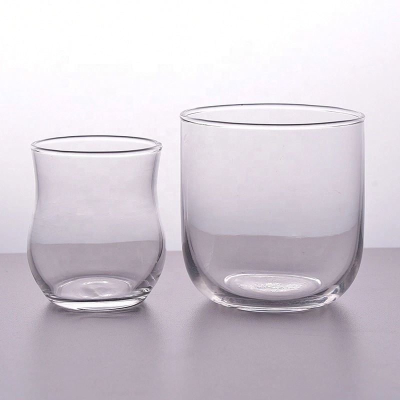 Empty high machine blown candle vessel glass tea light candle jar living roon decor supplier