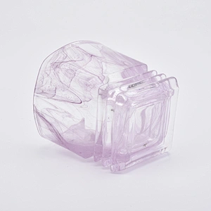 Lovely pink color glass candle holder wholesale candle jar