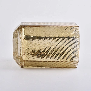 Sunny Hexagon gold luxury glass candle holder