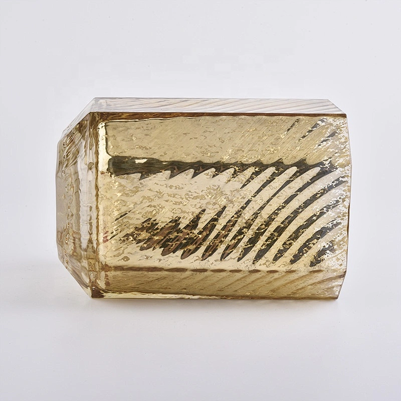 Sunny Hexagon gold luxury glass candle holder
