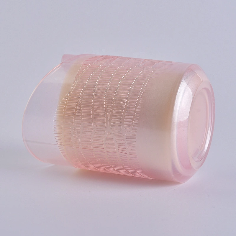 Hot sales custom pink heart design Glass candle jars