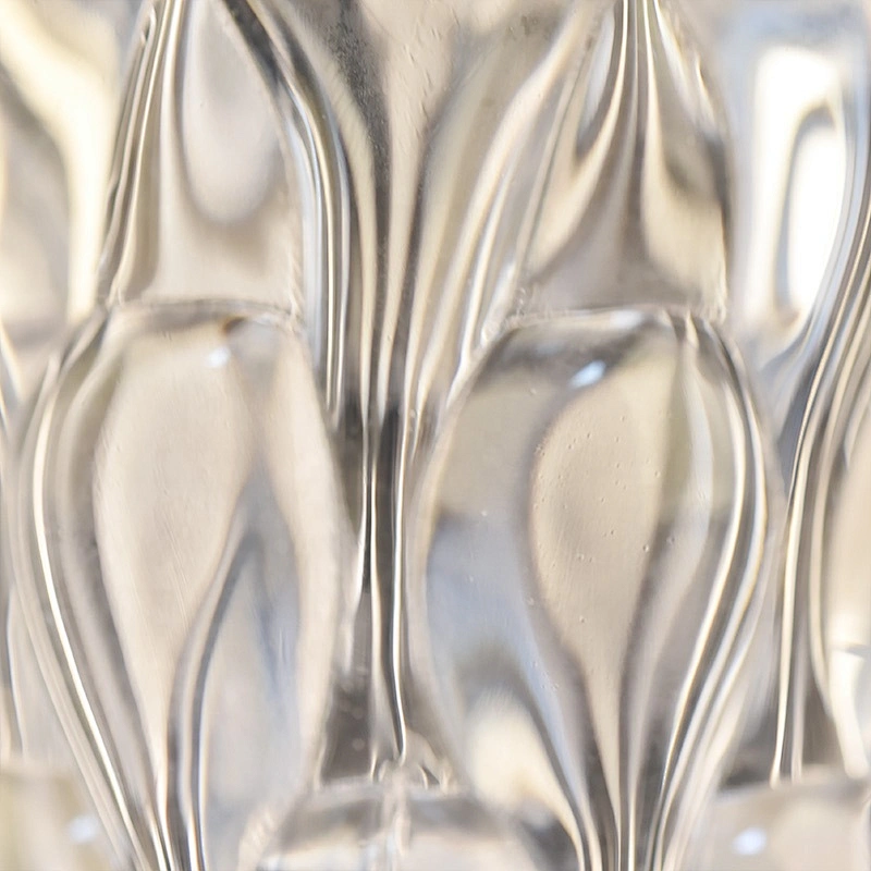 309ML New Arrival Glass Candle Jar with Emboss Design