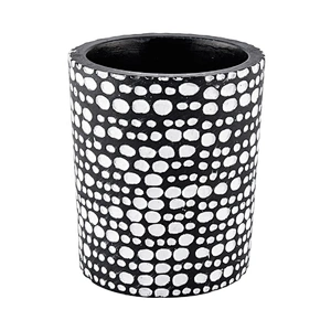 8 ounce matte black concrete candle jars