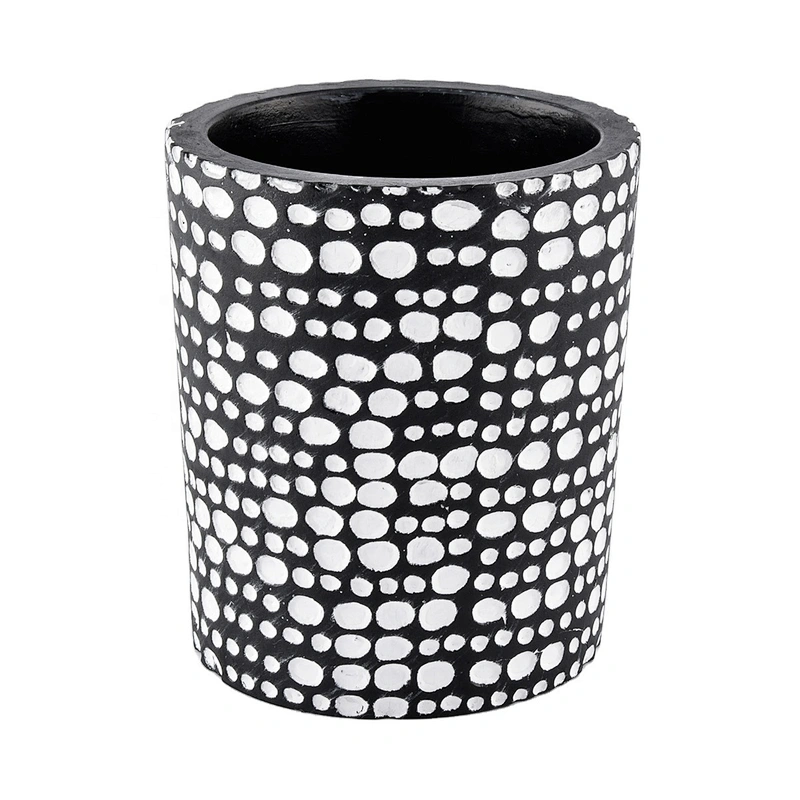 8 ounce matte black concrete candle jars