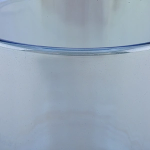 transparent blue glass candle vessel, 12 oz cylinder glass candle jar