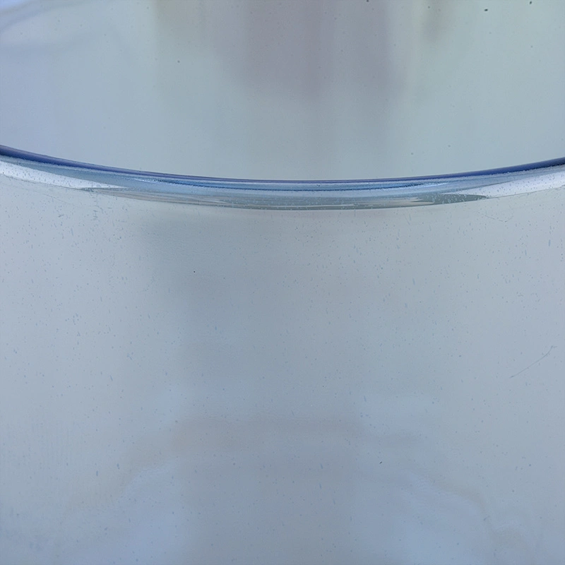 transparent blue glass candle vessel, 12 oz cylinder glass candle jar