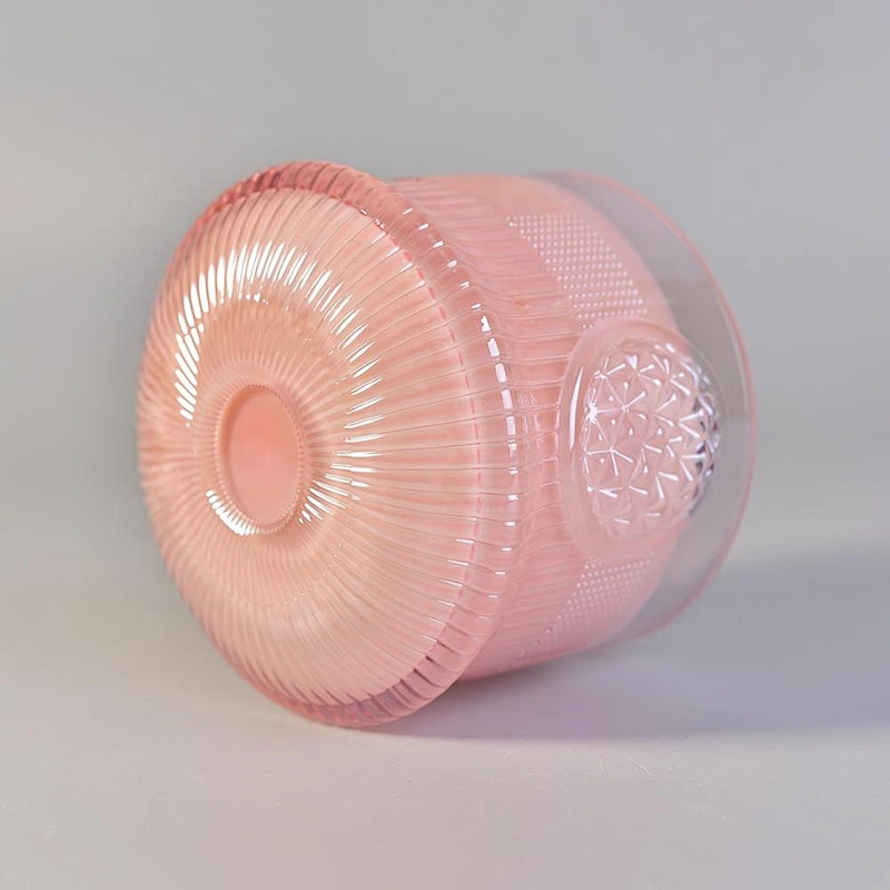 Luxury pink diamond decorative crystal glass jar candle 8oz