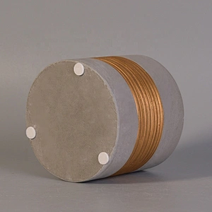 Cylinder concrete candle vessel grey candle container electroplating