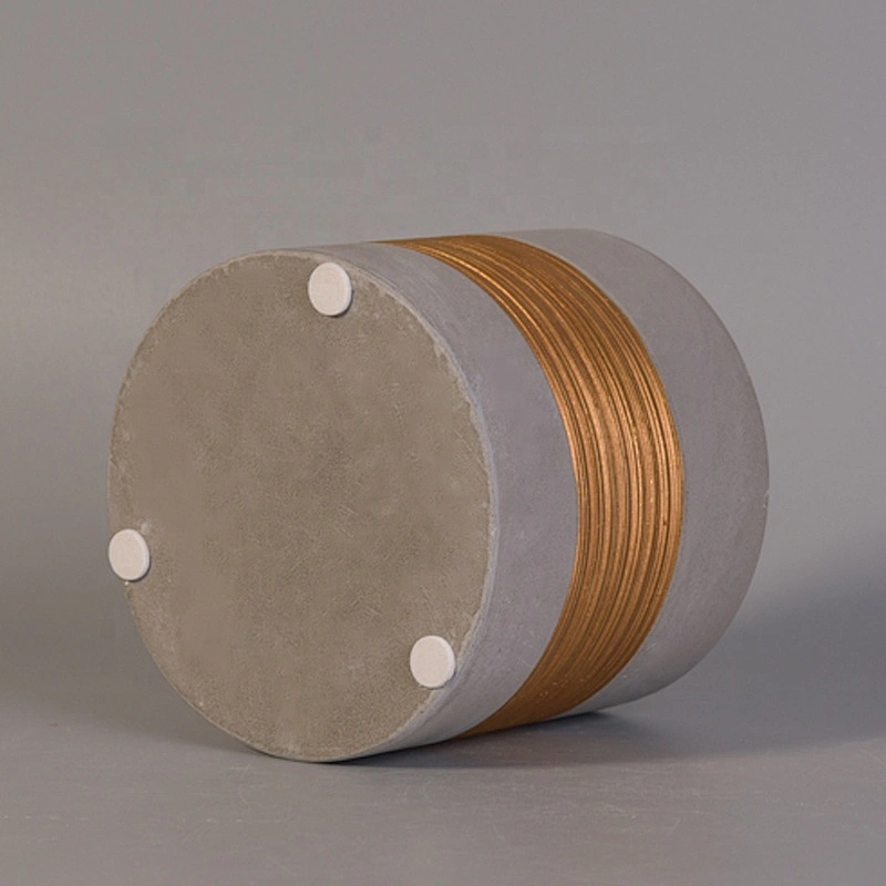 Cylinder concrete candle vessel grey candle container electroplating