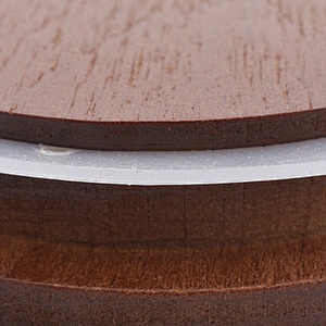 round wooden lid for glass candle vessels brown color