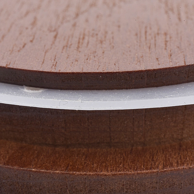 round wooden lid for glass candle vessels brown color