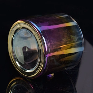 Wholesales Dark Iridescent Glass Candle Jars Home Decoration