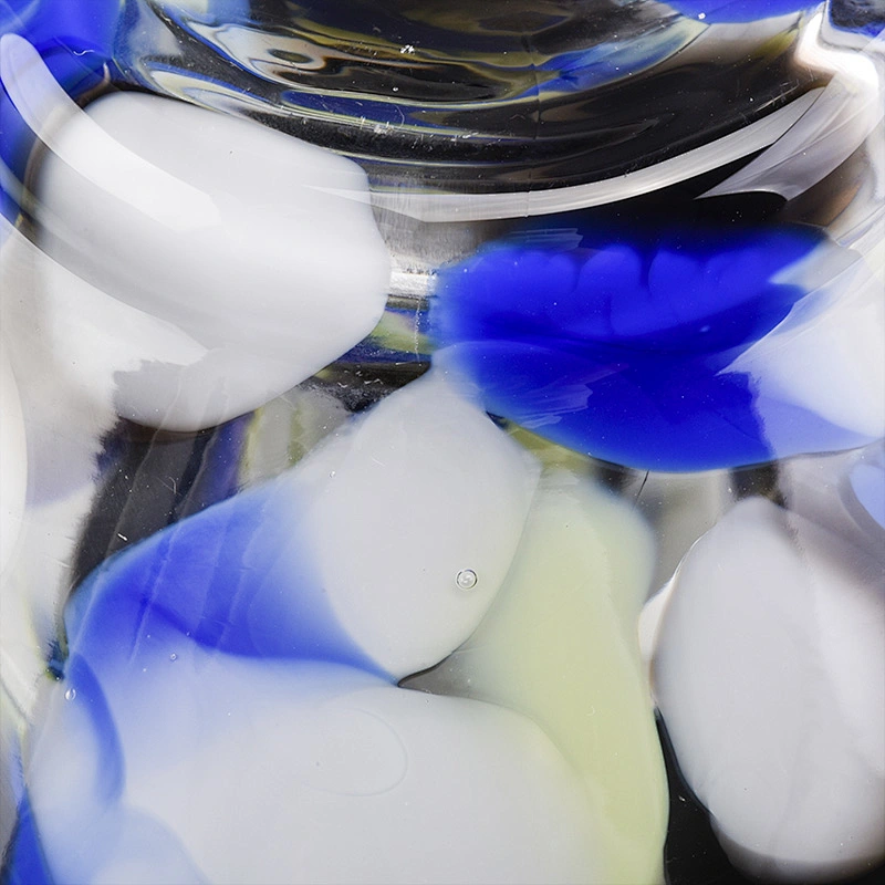 mottled glass vessel for candle making 8 oz glossy candle jar