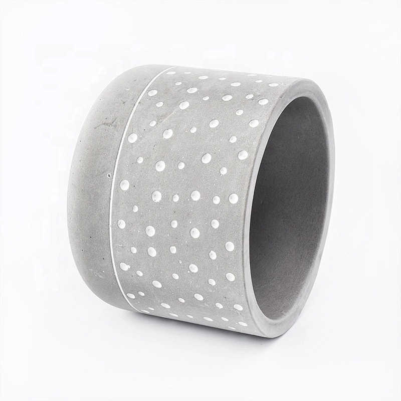 Supply circle concrete candle jar spot pattern cement candle vessel wedding decor