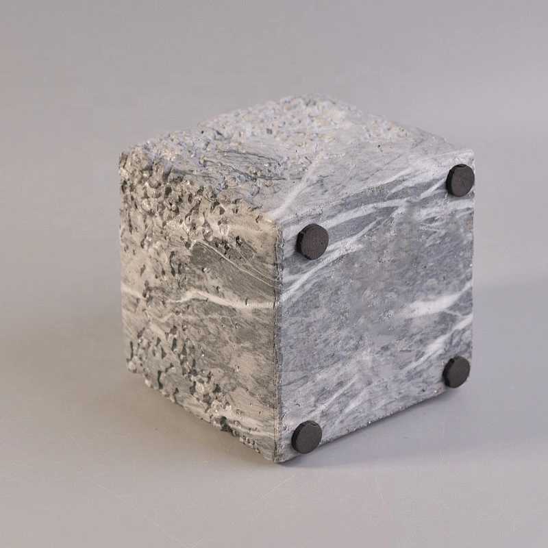 Custom concrete candle holder square candle jar wholesales