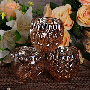 Wholesale decorative geometric clear candle glass holder