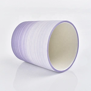 Luxury Gradient Purple matte Ceramic Candle Holder for Home Decor
