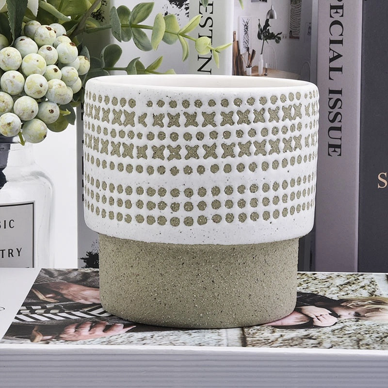 Mable ceramic candle jars frosted candle holders wedding decoration