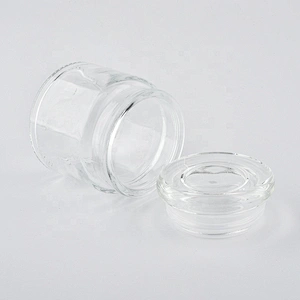 Clear crystal glass candle container with lid