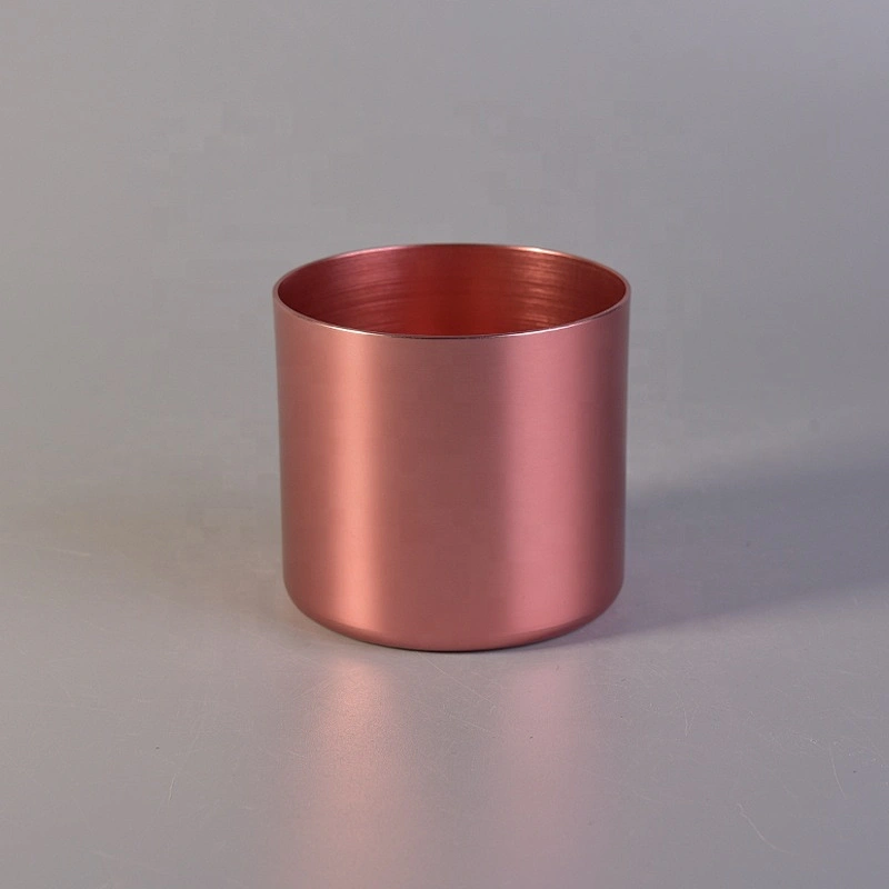 Custom pink candle tealight holder metal candle jar home decoration