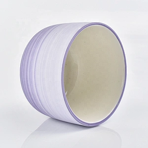 Wholesale Ceramic Candle Jar Round Bottom Lavender Purple Home Decoration