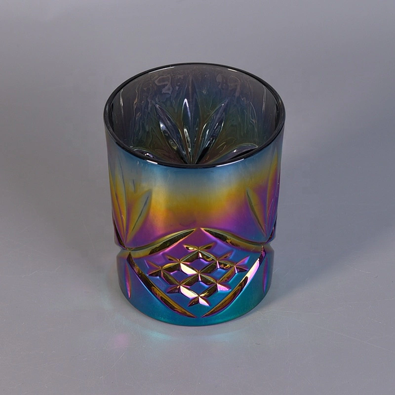 Cylinder customized candle container tea light glass candle holder home decor wholesale