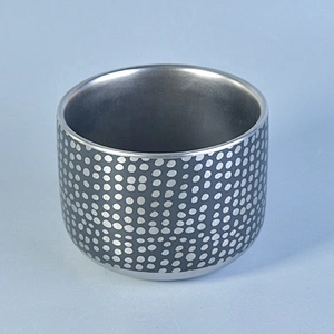 Handmade plating silver ceramic candle containers votive scented candle jar wedding centerpieces