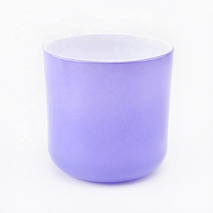 Wholesales purple customized candle vessel glass candle holder home decoration