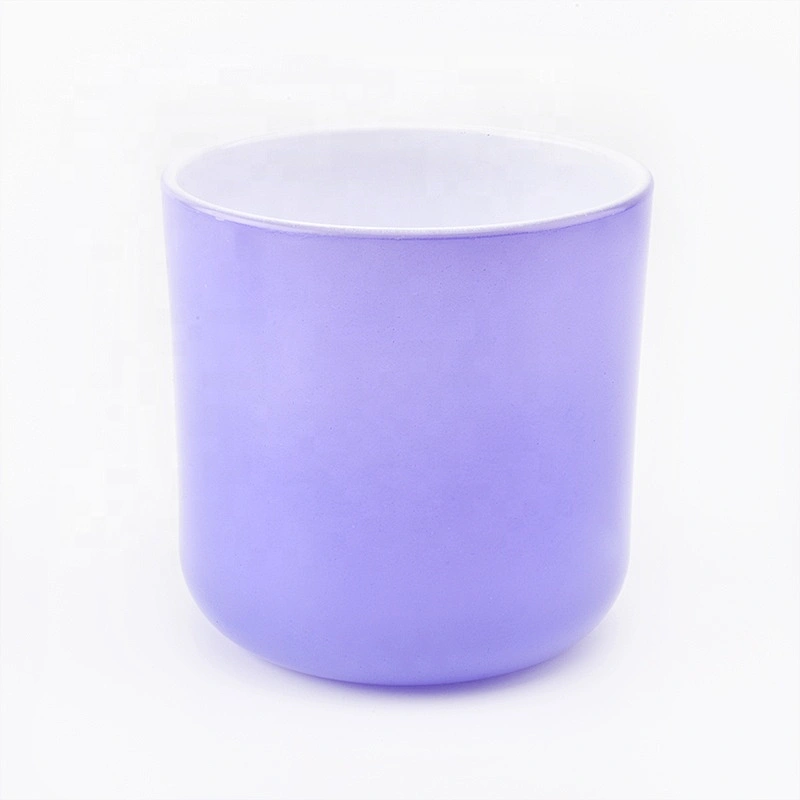 Wholesales purple customized candle vessel glass candle holder home decoration