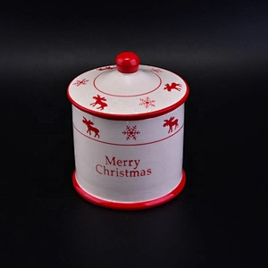 Wholesales Christmas festival ceramic candle jars home decoration