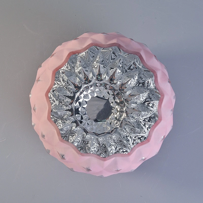 Spraying candle container round glass candle vessel
