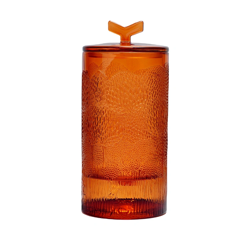 Sunny design custom color luxury tealight glass candle jar tumbler and lid