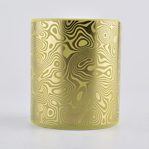 Sunny design Luxury custom golden ceramic candle vessel containers 10oz