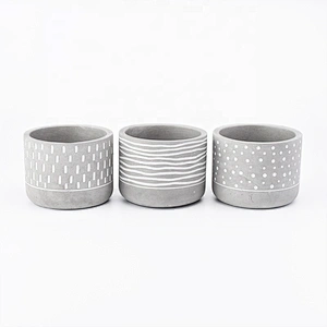 Supply circle concrete candle jar spot pattern cement candle vessel wedding decor