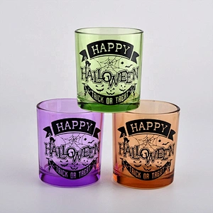 8oz 9oz 10oz Sunny empty halloween color custom glass candle holders
