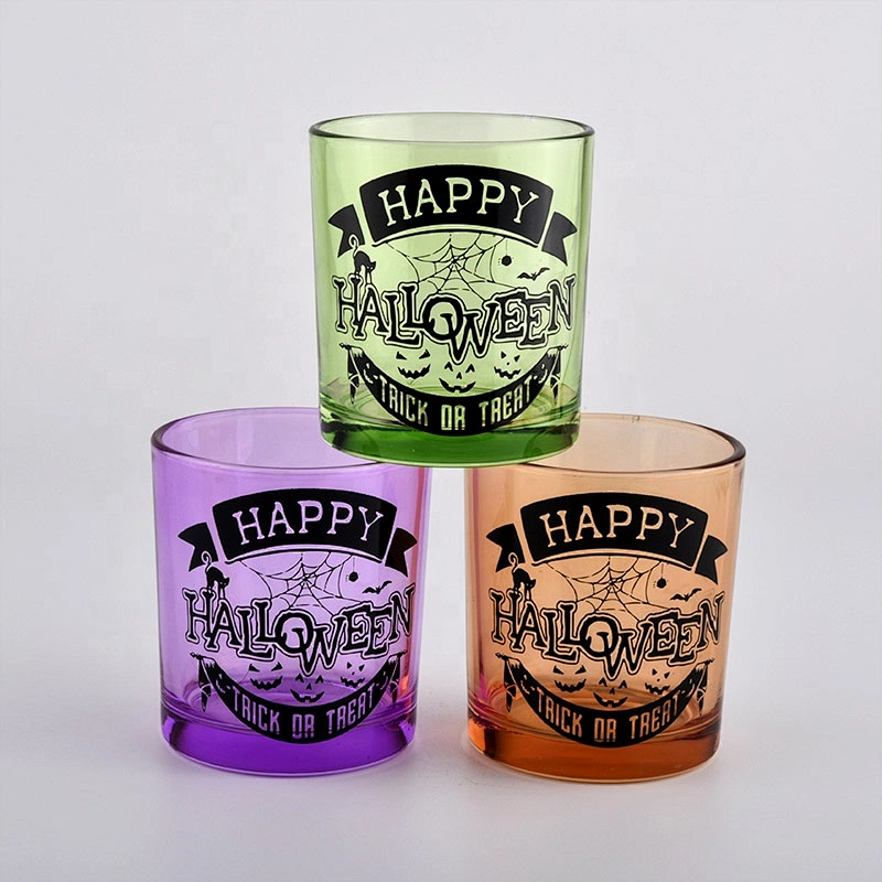 8oz 9oz 10oz Sunny empty halloween color custom glass candle holders